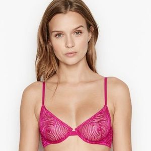 Victoria's Secret VERY SEXY Unlined Zebra Lace Demi Bra 32DD NWT